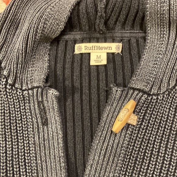 RUFF HEWN M charcoal gray knit cardigan with front pockets - Picture 4 of 7